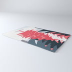 Winter christmas pine tree forest art Rug Gallery Image 3