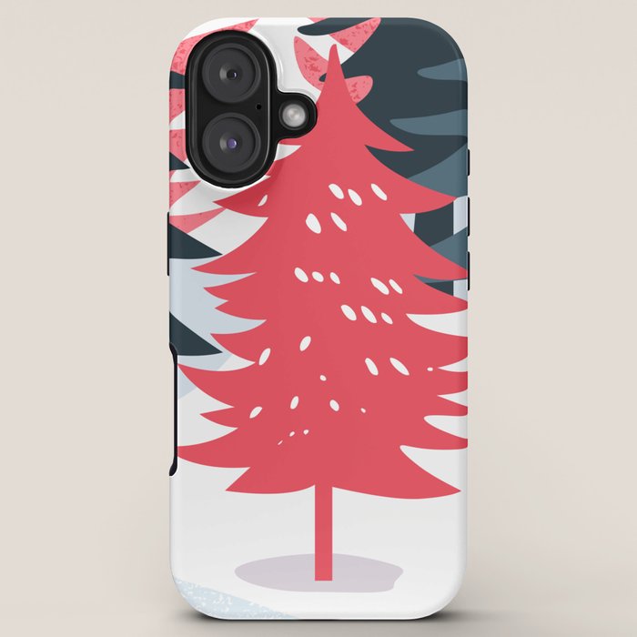 Winter christmas pine tree forest art iPhone Case Gallery Image 5