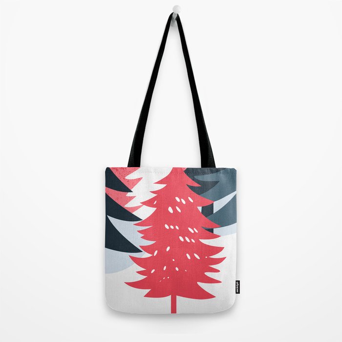 Winter christmas pine tree forest art Tote Bag Gallery Image 2