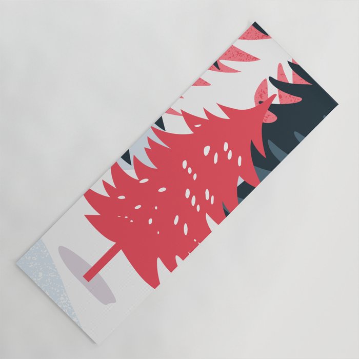 Winter christmas pine tree forest art Yoga Mat Gallery Image 1