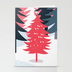 Winter christmas pine tree forest art Stationery Card Gallery Image 2