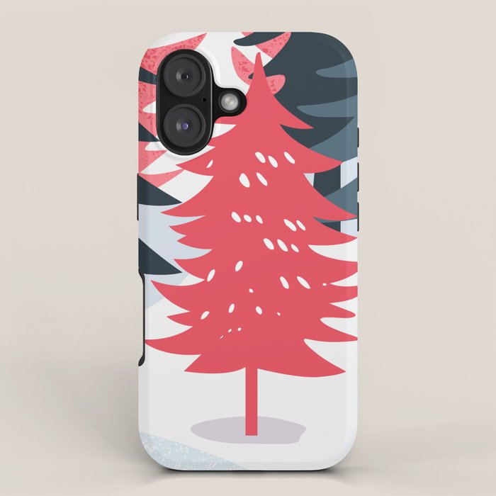 Winter christmas pine tree forest art iPhone Case Gallery Image 1