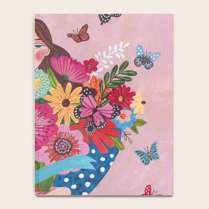 Woman with flower bouquet Notebook Gallery Image 4