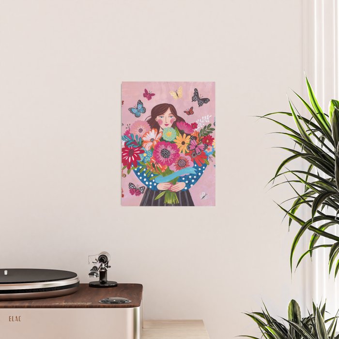 Woman with flower bouquet Poster Gallery Image 2