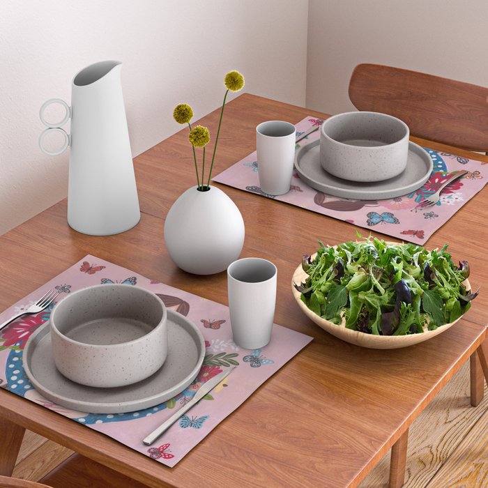 Woman with flower bouquet Placemat Gallery Image 2