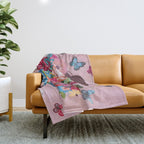 Woman with flower bouquet Throw Blanket Gallery Image 1