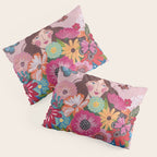 Woman with flower bouquet Pillow Sham Gallery Image 3