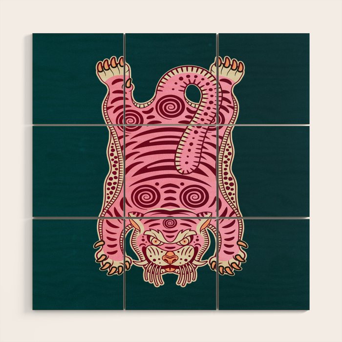 King Of The Jungle 02: Pink Tiger Edition Wood Wall Art Gallery Image 1