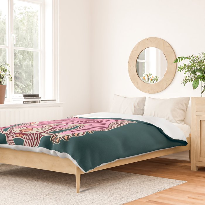 King Of The Jungle 02: Pink Tiger Edition Duvet Cover Gallery Image 2