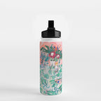 Cockatoo Vase - Bouquet of Flowers on Coral and Jungle Water Bottle Gallery Image 2