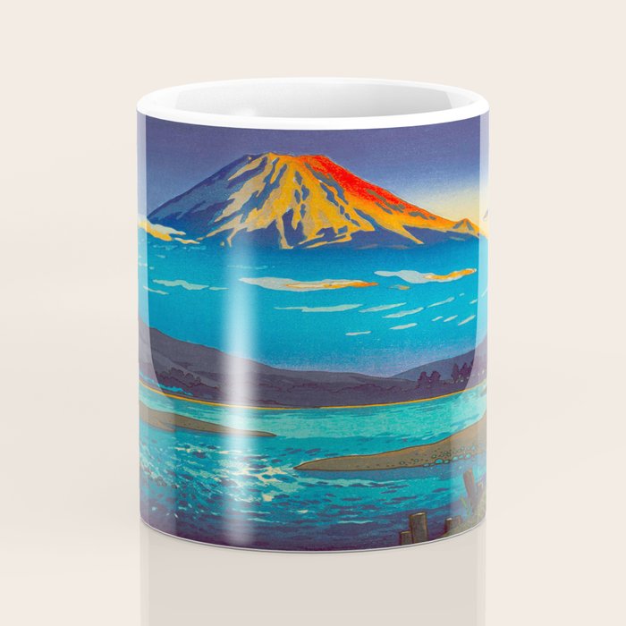 Tsuchiya Koitsu Tokaido Fujikawa Japanese Woodblock Print Sunset Colorful Hues Mountain Landscape Coffee Mug Gallery Image 4