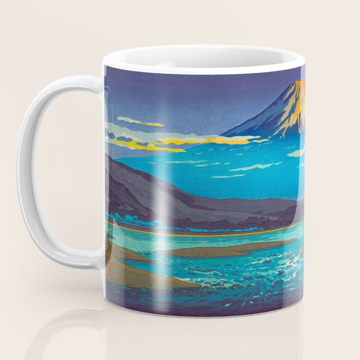 Tsuchiya Koitsu Tokaido Fujikawa Japanese Woodblock Print Sunset Colorful Hues Mountain Landscape Coffee Mug Gallery Image 3