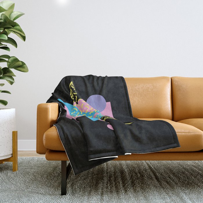 Memphis pattern 71 - 80s / 90s Retro Throw Blanket Gallery Image 1