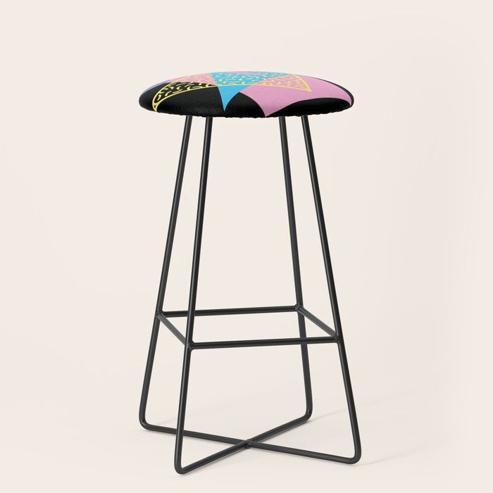 Memphis pattern 71 - 80s / 90s Retro Stool Gallery Image 1