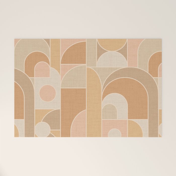 Abstract Bauhaus Shapes - Neutral Colors Welcome Mat Gallery Image 1