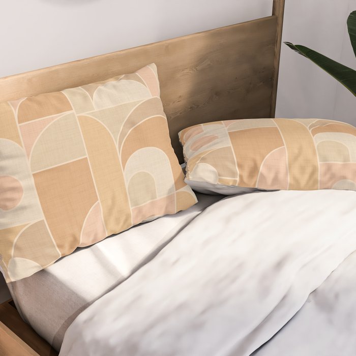Abstract Bauhaus Shapes - Neutral Colors Pillow Sham Gallery Image 2