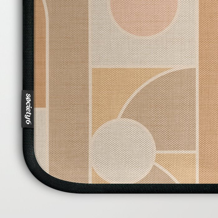 Abstract Bauhaus Shapes - Neutral Colors Laptop Sleeve Gallery Image 3