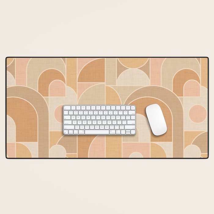 Abstract Bauhaus Shapes - Neutral Colors Desk Mat Gallery Image 1