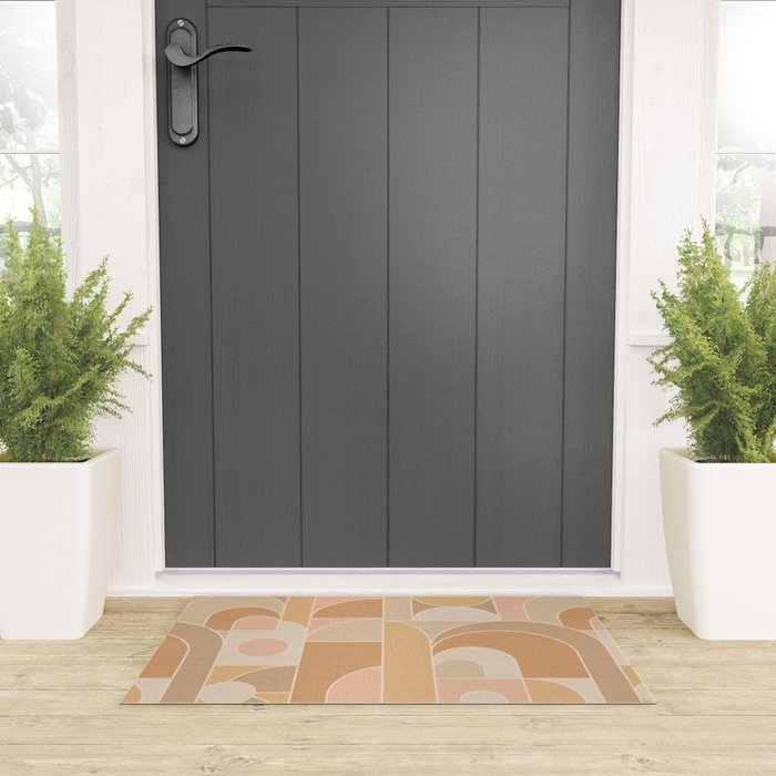 Abstract Bauhaus Shapes - Neutral Colors Welcome Mat Gallery Image 3