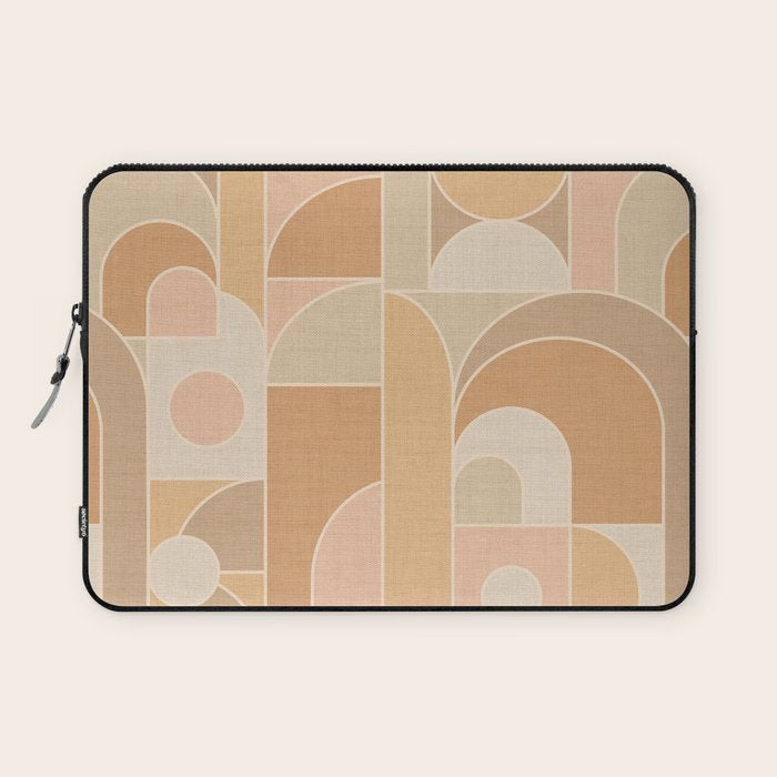 Abstract Bauhaus Shapes - Neutral Colors Laptop Sleeve Gallery Image 1