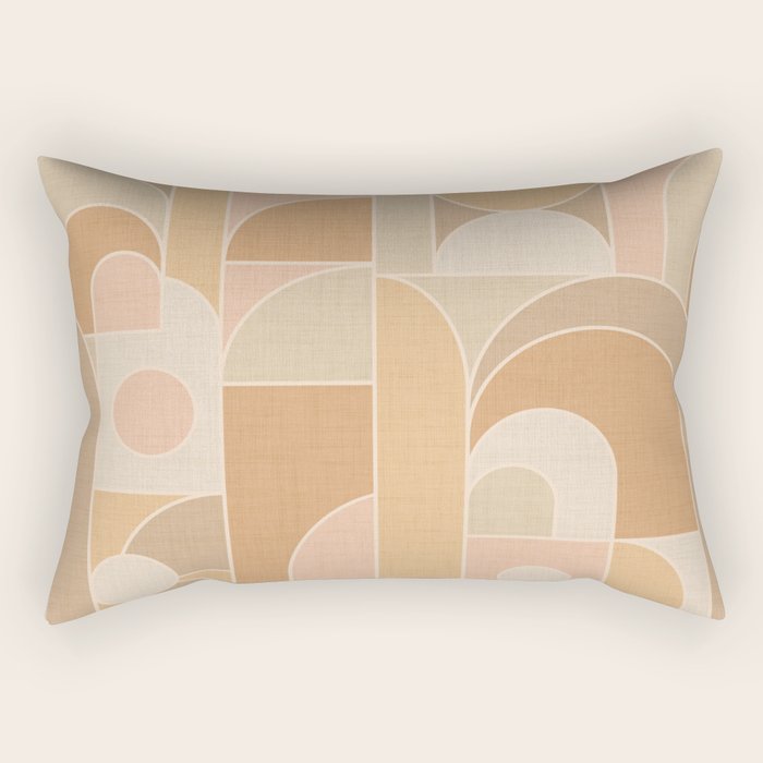 Abstract Bauhaus Shapes - Neutral Colors Rectangular Pillow Gallery Image 1