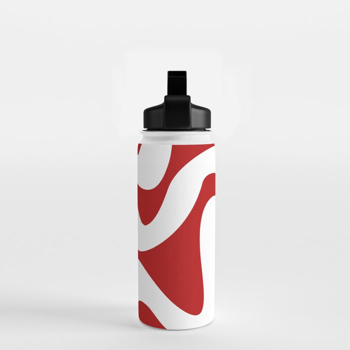 Abstract waves - red Water Bottle Gallery Image 2