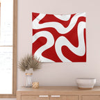 Abstract waves - red Wall Tapestry Gallery Image 2