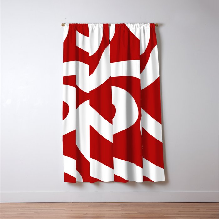 Abstract waves - red Window Curtain Gallery Image 3