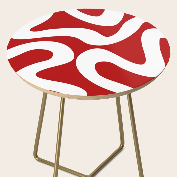 Abstract waves - red Side Table Gallery Image 2