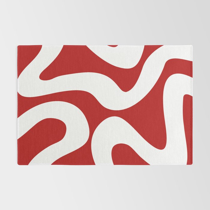 Abstract waves - red Rug Gallery Image 2