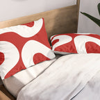 Abstract waves - red Pillow Sham Gallery Image 2