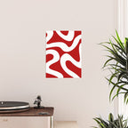 Abstract waves - red Poster Gallery Image 2