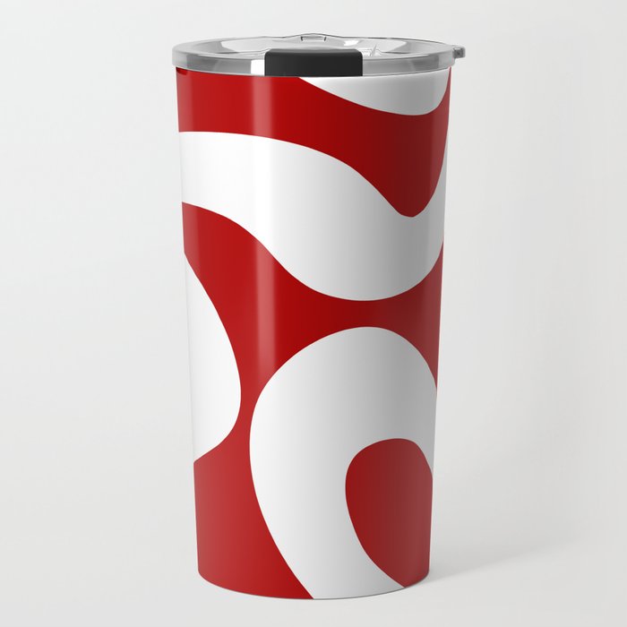 Abstract Waves - Red Travel Mug Gallery Image 1