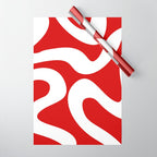Abstract waves - red Wrapping Paper Gallery Image 1