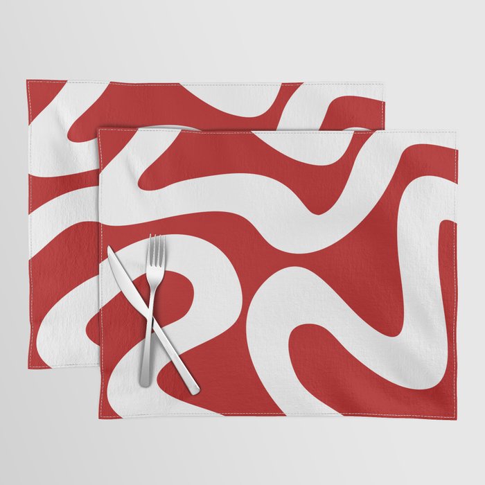 Abstract waves - red Placemat Gallery Image 1