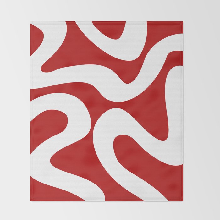 Abstract waves - red Throw Blanket Gallery Image 2