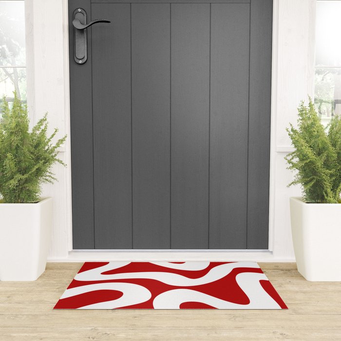 Abstract waves - red Welcome Mat Gallery Image 3