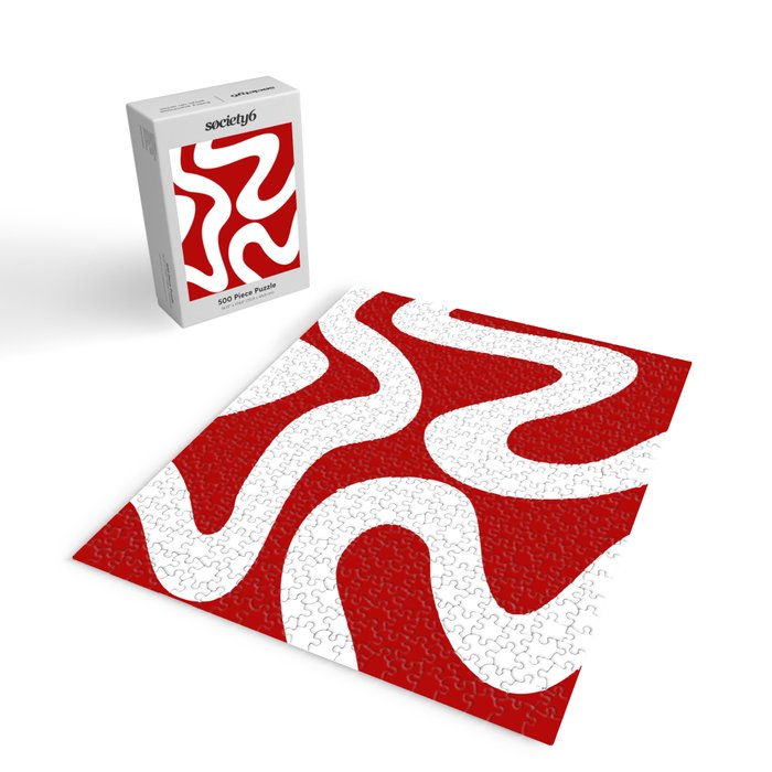 Abstract waves - red Jigsaw Puzzle Gallery Image 2