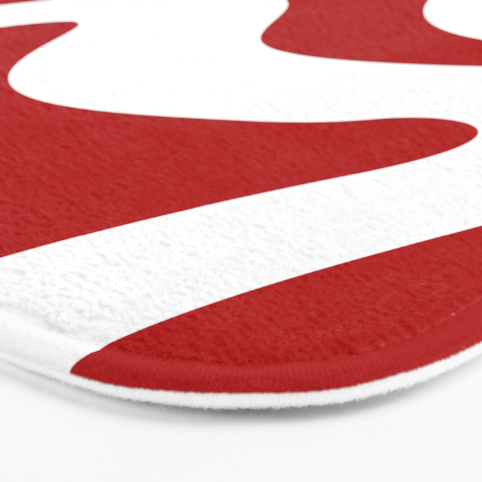 Abstract waves - red Bath Mat Gallery Image 3