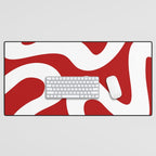 Abstract waves - red Desk Mat Gallery Image 1