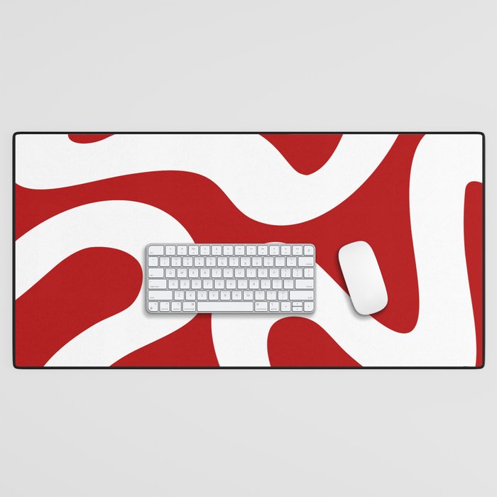 Abstract waves - red Desk Mat Gallery Image 1