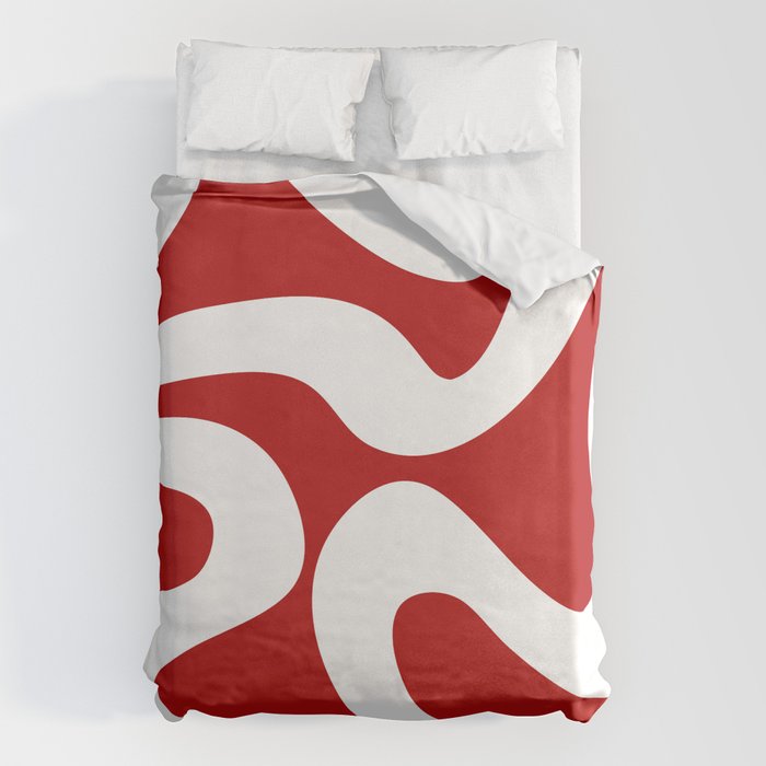 Abstract waves - red Duvet Cover Gallery Image 6
