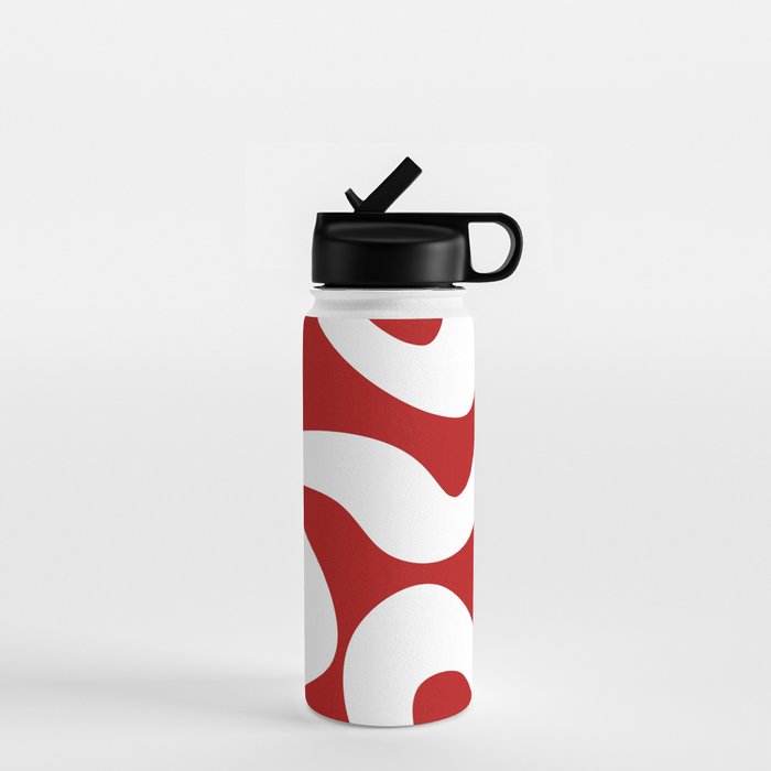 Abstract waves - red Water Bottle Gallery Image 1