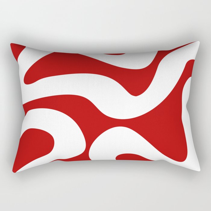 Abstract waves - red Rectangular Pillow Gallery Image 2