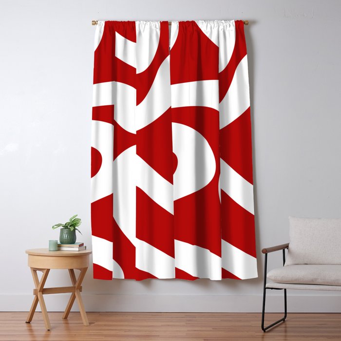 Abstract waves - red Window Curtain Gallery Image 5