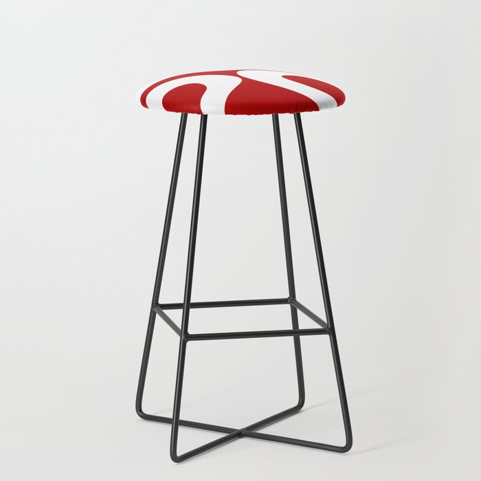 Abstract waves - red Stool Gallery Image 1