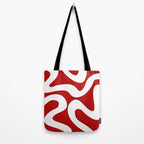Abstract waves - red Tote Bag Gallery Image 2