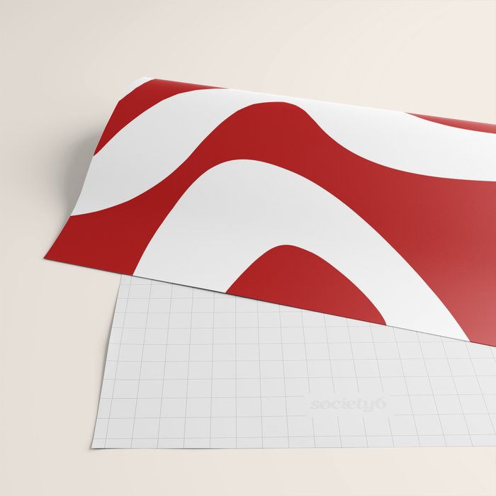 Abstract waves - red Wrapping Paper Gallery Image 2
