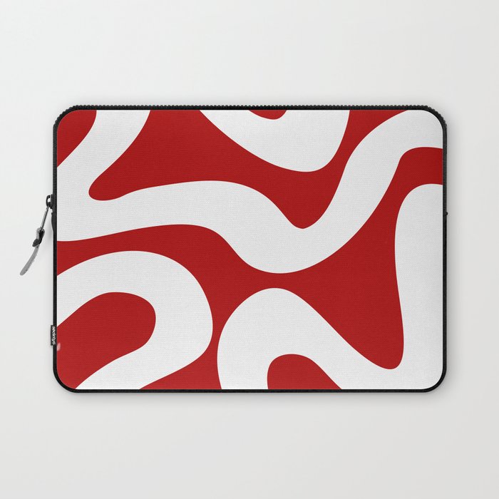 Abstract waves - red Laptop Sleeve Gallery Image 1