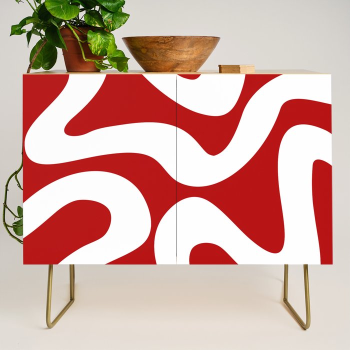 Abstract waves - red Credenza Gallery Image 1